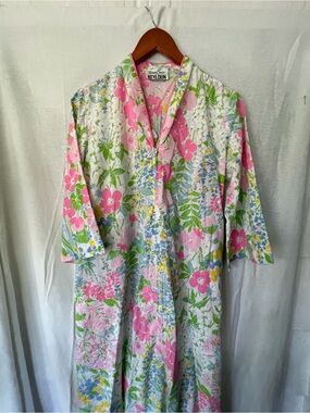 Vintage 40s Keyloun Robe Cottagecore Romantic By Richard Sively Medium Long